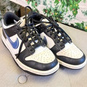 Nike Black and White Shoes with Blue Details